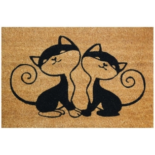 Tapis coco naturel chats 40x60cm - IDMAT