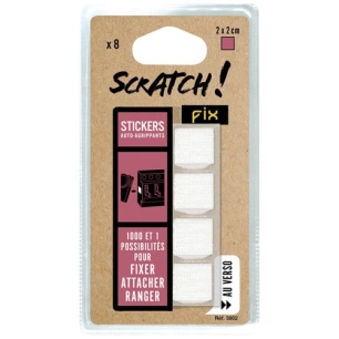 Carré adhésif scratch blanc 20mx20mm blister de 8 - SCRATCH FIX