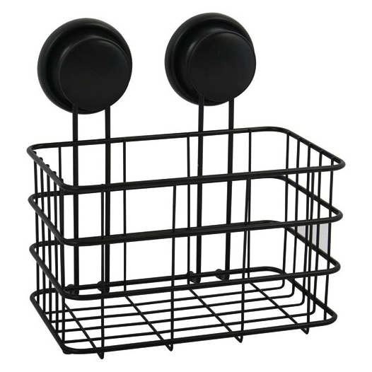 Panier de douche Milady avec ventouses noir - MSV