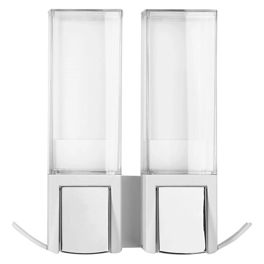 Double distributeur de savon mural blanc - COMPACTOR