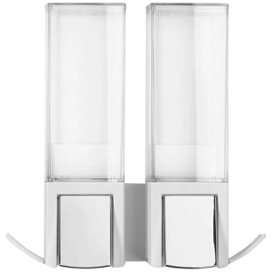 Double distributeur de savon mural blanc - COMPACTOR