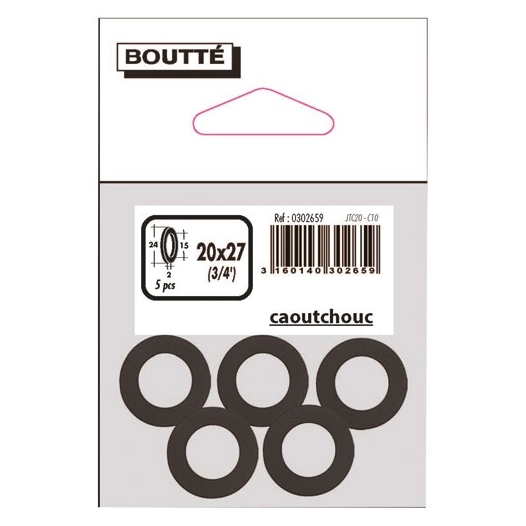 Joint caoutchouc 26x34 sachet de 5 - BOUTTE