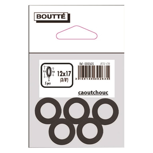Joint caoutchouc 12x17 sachet de 5 - BOUTTE