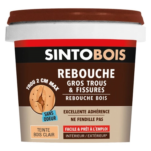 Sintobois rebouche bois trous et fissures 500g bois clair - SINTO