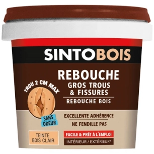 Sintobois rebouche bois trous et fissures 500g bois clair - SINTO