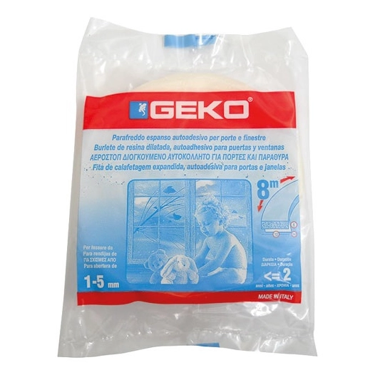 Bourrelet adhésif mousse polyuréthane blanc 25mmx6x8m - GEKO