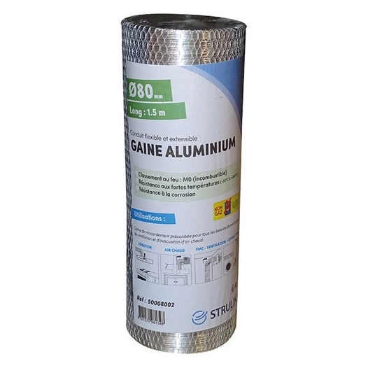 Gaine flexible alu d.80 1.5ml filet - STRULIK