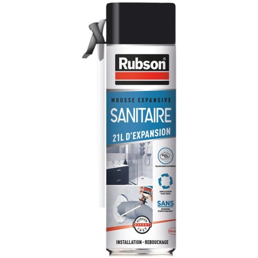 Mousse expansive sanitaire 21l rubson 500ml - RUBSON