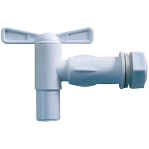 Robinet de cuve 1/4 tour 20x27 en plastique blanc - BOUTTE