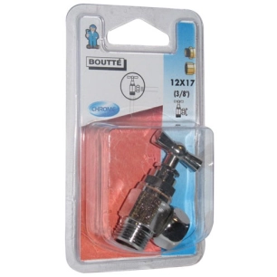 Robinet chasse 12x17 chrome équerre sur carte - BOUTTE