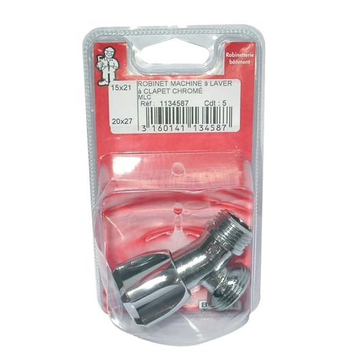 Robinet pour machine à laver 15x21 sur carte - BOUTTE