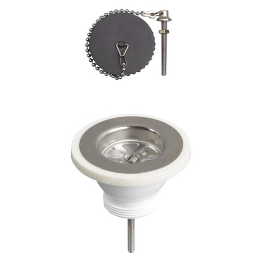 Bonde d'évier avec grille inox Ø60mm avec bouchon - WIRQUIN