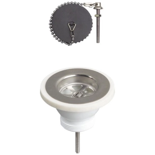 Bonde d'évier avec grille inox Ø60mm avec bouchon - WIRQUIN