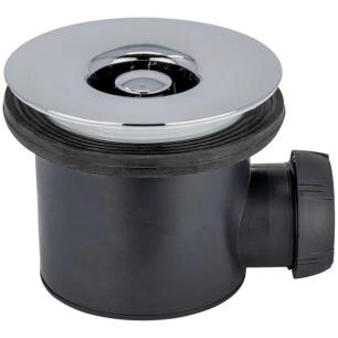 Bonde de douche Ø90/40 grille abs chrome/gris - WIRQUIN