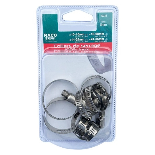 Colliers inox x8 10/16 à 24/36mm - RACO EXPERT