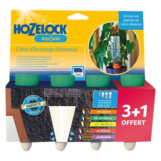 Cône arrosage ceramique Aquasolo vert x4 blister - HOZELOCK