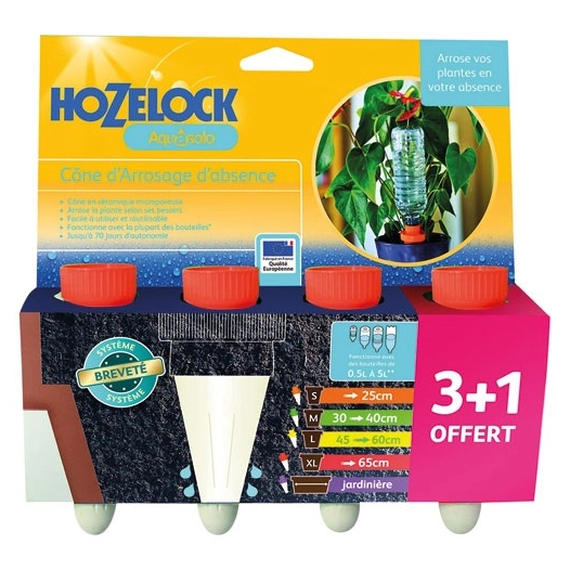 Cône arrosage ceramique Aquasolo orange x4 blister - HOZELOCK