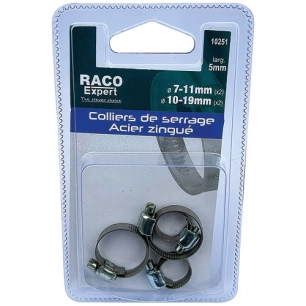 Colliers de serrage 5mm 2x7-11mm et 2x10-19mm sc - RACO EXPERT