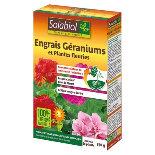 Engrais géraniums 750g - SOLABIOL