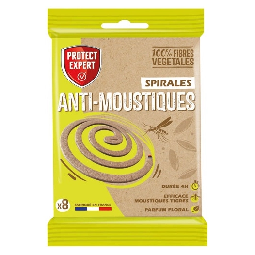 Spirale extérieur anti moustiques géraniol sachet de 8 /nc - PROTECT EXPERT
