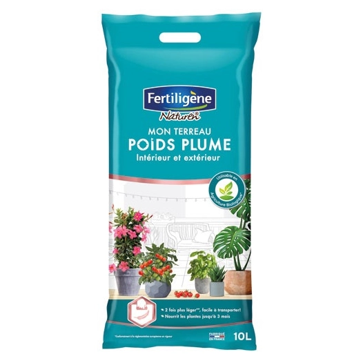Mon terreau poids plume intérieur extérieur 10l /nc - FERTILIGENE