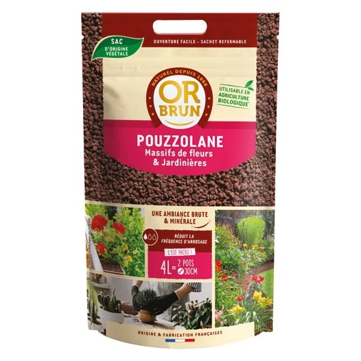 Paillage décoratif Pouzzolane 4 litres - OR BRUN