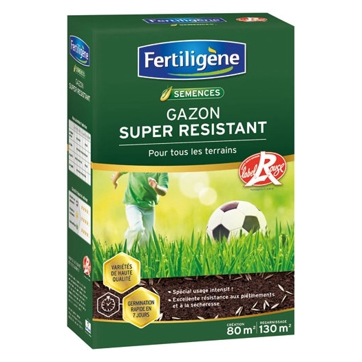 Gazon super résistant Label Rouge 80m² 2kg /nc - FERTILIGENE