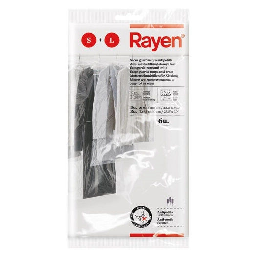 Housse vêtement x6:3 65x100 +3 65x150 anti mites transp 6048 - RAYEN