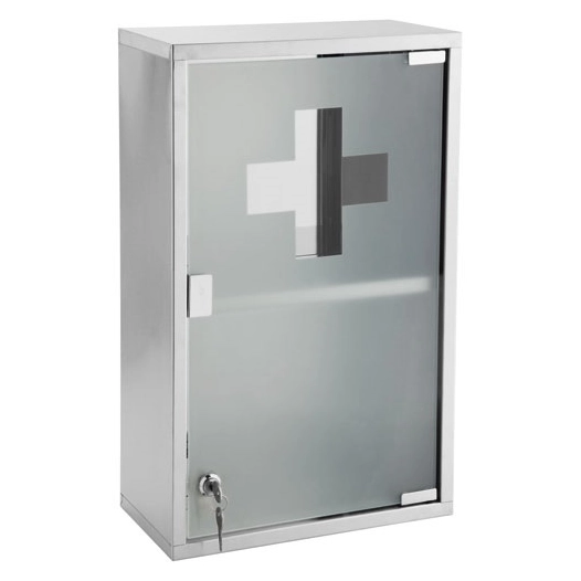 Armoire pharmacie Genoa métal chromé brossé 50x30x15cm - MP GLASS