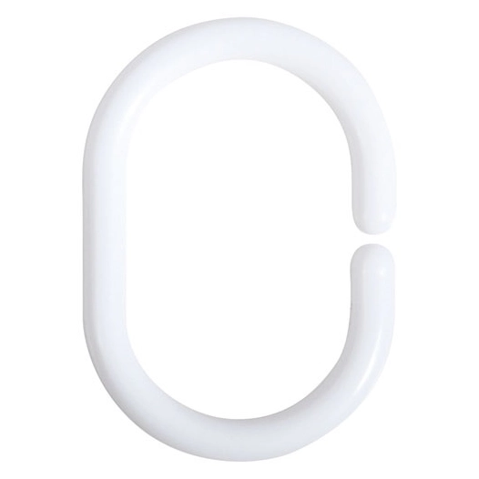 Anneaux rideaux douche blanc premium lot de 12 - MSV