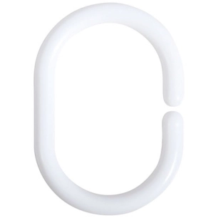 Anneaux rideaux douche blanc premium lot de 12 - MSV