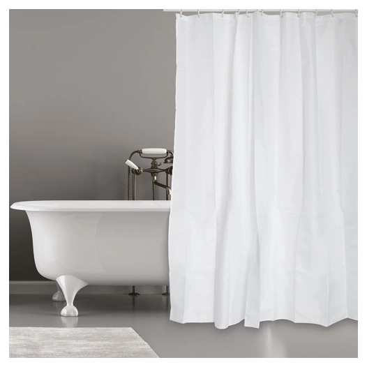 Rideau de douche polyester 180x200cm blanc - MSV