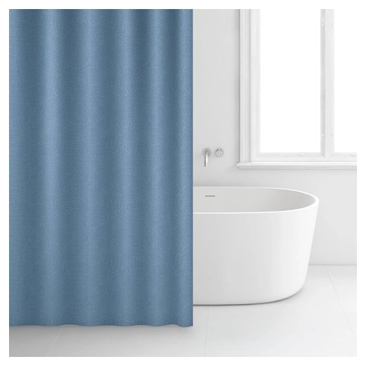 Rideau douche 180x200cm polyester bleu - RAYEN