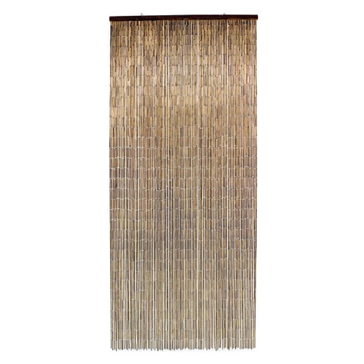 Rideau de porte Acajou bâtonnets bambou vernis noir - 90x200 cm - MOREL