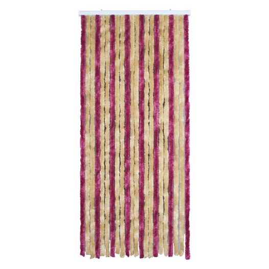 Rideau de porte Florence chenilles 90x220 cm - vanille, griotte - MOREL