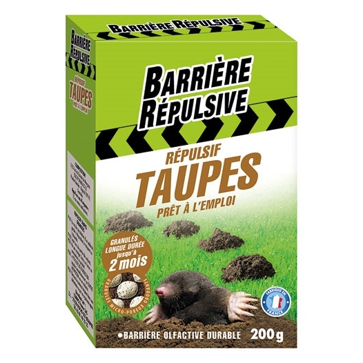 Répulsif taupes granulés prêt à l'emploi 200g /nc - BARRIERE REPULSIVE.