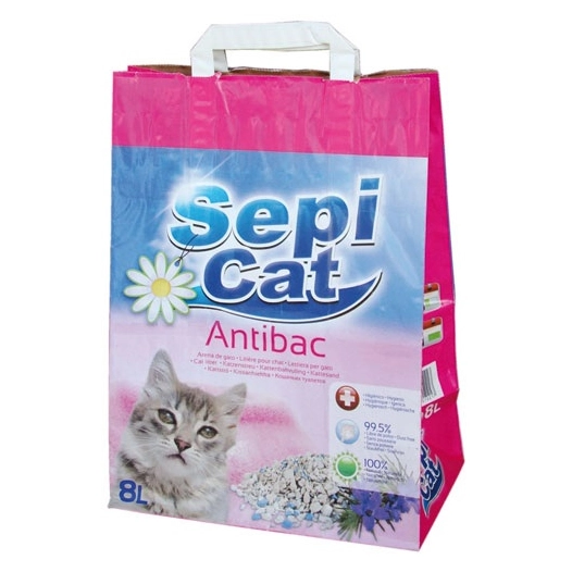 Litière chat sepicat parfumée + antibactérien 8l - SEPICAT