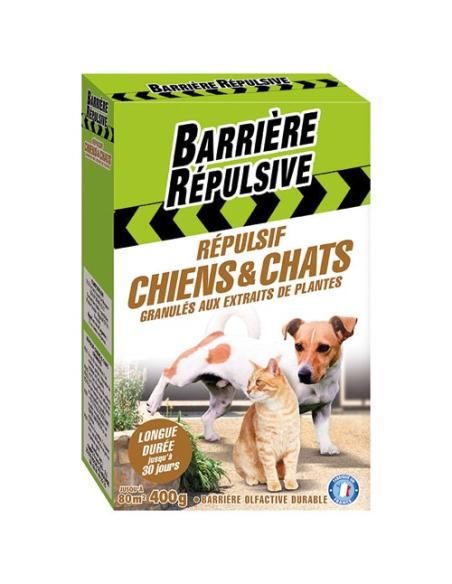 Répulsif chiens chats granulés prêts à l'emploi 400g /nc - BARRIERE REPULSIVE.
