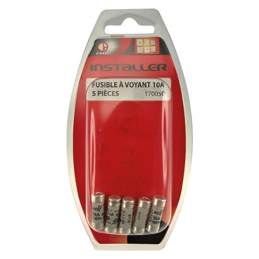 Carte de fusibles à voyant 10A x 5 pièces - EVOE