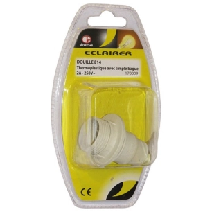 Douille E14 1/2 fileté SB blanc - EVOE