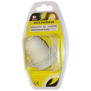 Douille E27 1/2 filetée SB blanc - EVOE