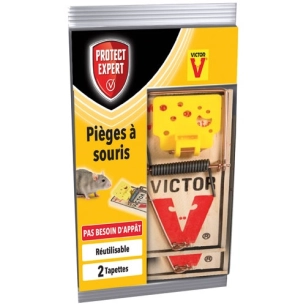 Pièges à souris 2 tapettes bois /nc - PROTECT EXPERT