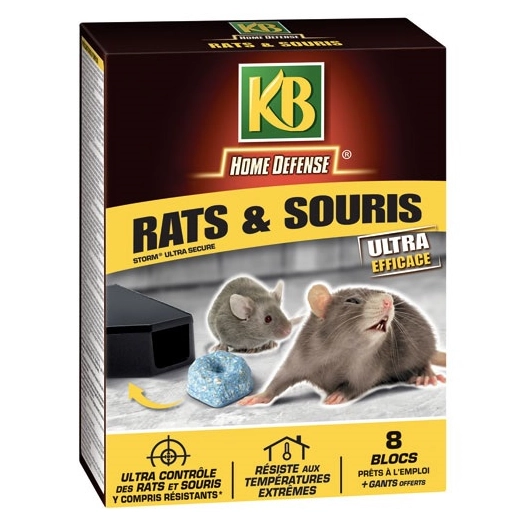 Rat souris blocs 200g (8x25g) /nc - KB HOME DEFENSE