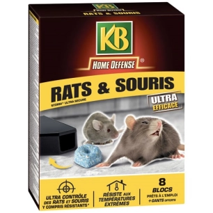 Rat souris blocs 200g (8x25g) /nc - KB HOME DEFENSE