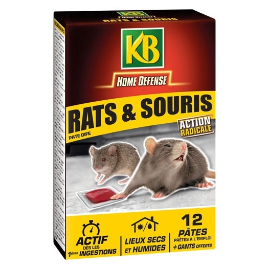 Home defense rat souris pâte 12x10g /nc - KB HOME DEFENSE