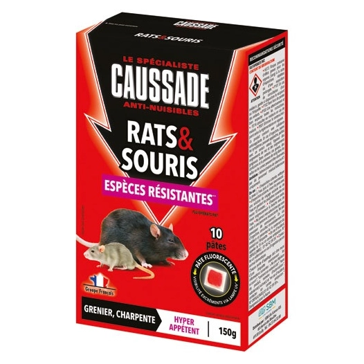 Rats et souris pâte fluo 150g /nc - CAUSSADE
