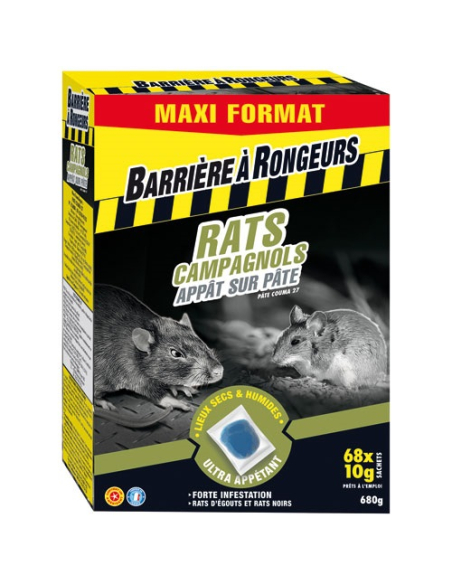 Rats campagnols appât PAE 680g/nc - BARRIERE A RONGEURS