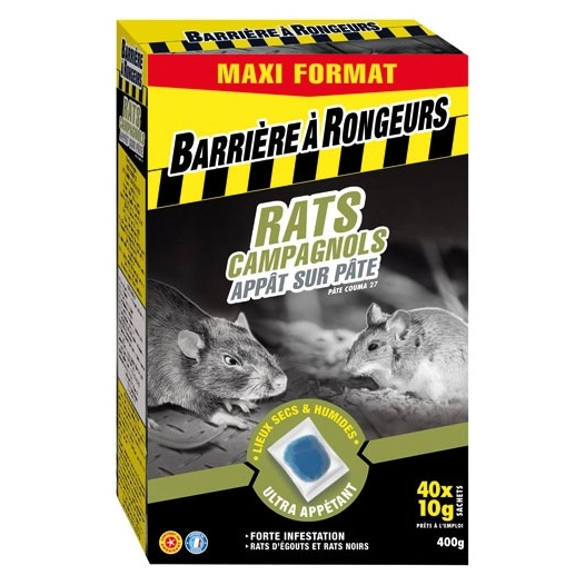 Rats campagnols appât PAE 400g /nc - BARRIERE A RONGEURS
