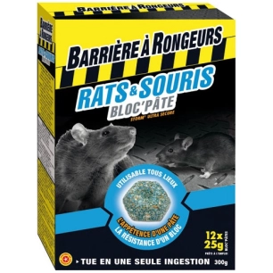 Rats souris bloc pâte appât 300g /nc - BARRIERE A RONGEURS