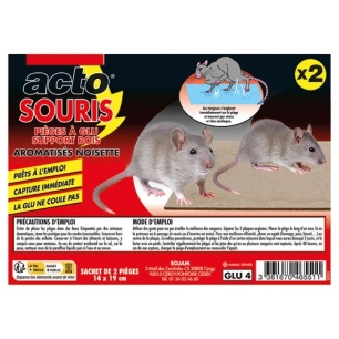 Piège à glu souris support bois x2 - ACTO